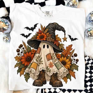 Halloween Patchwork Spook PNG, Heks Sublimatie Digitaal Bestand