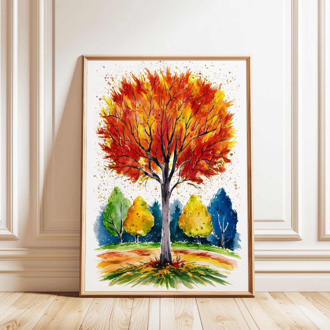Fall Art Print Cozy Autumn Landscape Wall Decor Perfect for Seasonal ...
