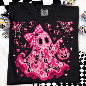 Halloween-spook PNG, roze kant sublimatie digitaal bestand
