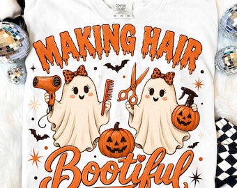 Haare Bootiful PNG machen, Halloween Hairstylist Shirt, Salon Ghost DTF