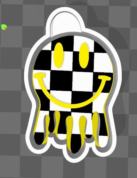 M353 Checkered Drip Smiley - Etsy
