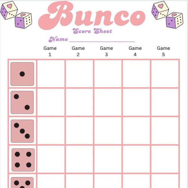 Valentines Bunco Set| Galentines Bunco|Love Bunco|February Bunco