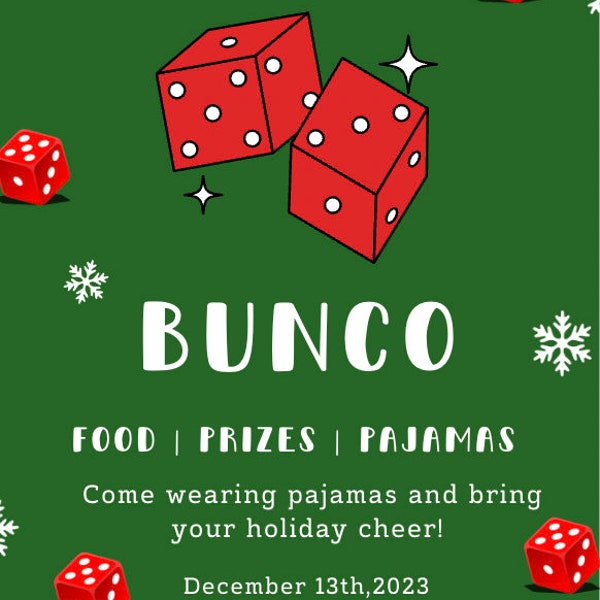Bunco Christmas Invitation