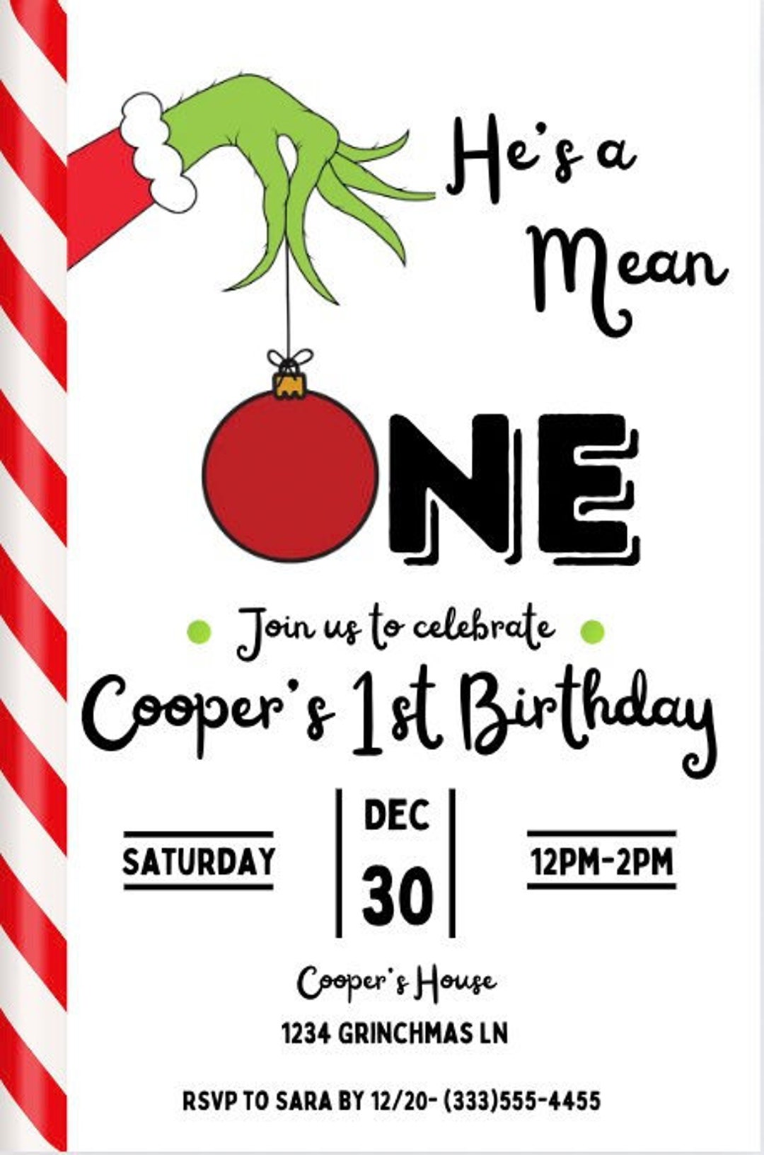 he-s-a-mean-one-birthday-invitationfirst-birthday-boy-or-girl-editable