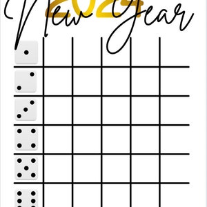 Bunco du Nouvel An| Feuille de jeu Bunco| Bunco fantôme| Fête du Nouvel An|Carte Bunco 2024|Joueur fantôme