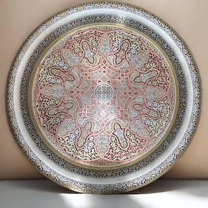 Placa de pared de cobre hecha a mano / Diseño geométrico elegante para una decoración elegante del hogar