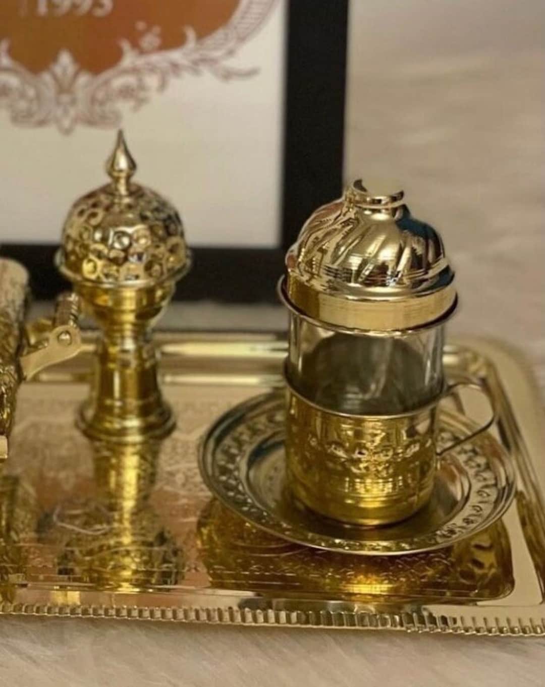 Handhammered Egyptian Copper Cup and Saucer Authentic Craftsmanship