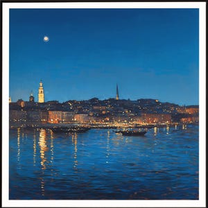 Porto Night Sky, Porto Art Print, Travel Print, Vacational Travel Poster, Holiday Travels, Portugal Art, Portugal Gift, Happy Home, Decor