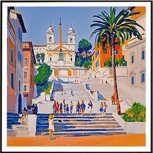 Spanish Steps, Rome Travel Print, Italy Prints, Spanish Steps Poster, Italy Gift, Home Decor, Mediterannean Decor, Piazza di Spagna, WallArt
