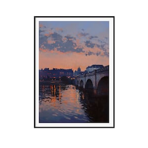 London travel poster, Richmond Upon Thames Poster, Richmond Painting, UK Travel Poster, Richmond River Print, Richmond Gift, Richmond Art