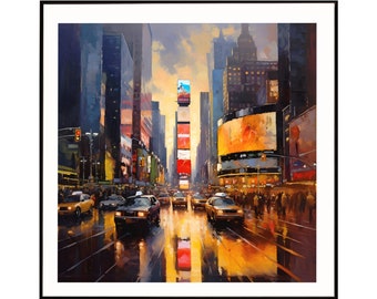 Impresión de Times Square, Impresión de viaje de Nueva York, Cartel de viaje de EE. UU., Impresión de paisaje urbano, Manhattan, Regalo para el hogar, Arte de pared, Cartel de viaje, Regalo de Nueva York