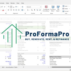 BRRR (Buy, Renovate, Rent, & Refinance) - Real Estate Investment Calculator - Microsoft Excel