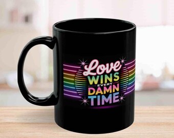Pride Month Rainbow Love Mug: LGBTQ+ Inspirational Gift