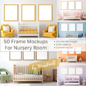 Instant Download, Nursery frame mockup bundle, kids room mockup, nursery wall art mockup, children frame mockup, baby nursery mockup