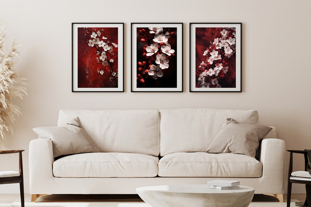 Instant Download Printable Digital Set of 3 Elegant Cherry Blossom ...
