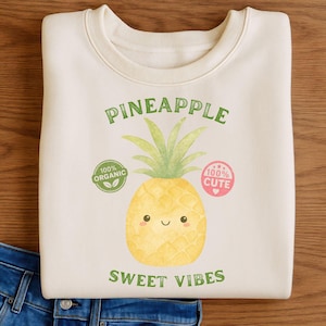 Pineapple Sweet Vibes T-Shirt, Cute Pineapple Tee, Cute T-shirt, Summer Shirt, Gift for Fruit Lovers, Tropical Vibe Apparel