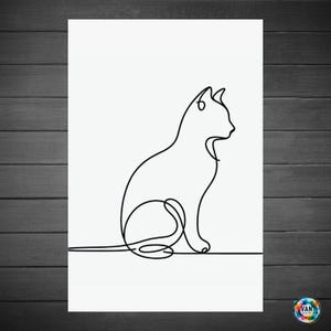 Line Art Cat Unframed Poster, Minimalist Cat Wall Art, Black and White Wall Art, Cat Lover Gift, Modern Line Drawing Poster, Cat Wall Decor