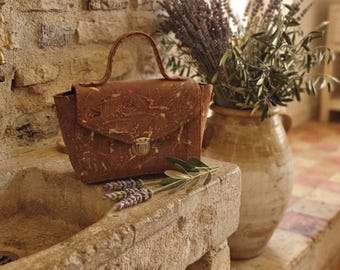 Sac à main Candy en liège doré - Maroquinerie artisanale, création faite main, sac femme chic