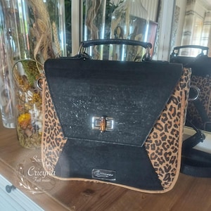Sac Lüttich Léopard Noir 3-en-1 | Sac à Dos, Bandoulière, Haupt | Vegan Schick Langlebig | Accessoire Mode Einzigartige Fait Main