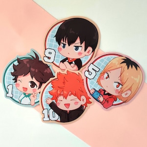 Haikyu!! Stickers [Shoyo Hinata, Tobio Kageyama, Kenma Kozume, Toru Oikawa] - Set of 4 stickers