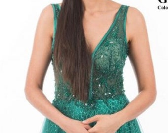 Emerald Green Evening Gown