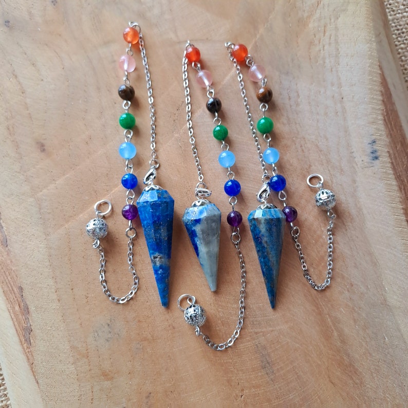 pendule personnalisable lapis lazuli 7 chakras