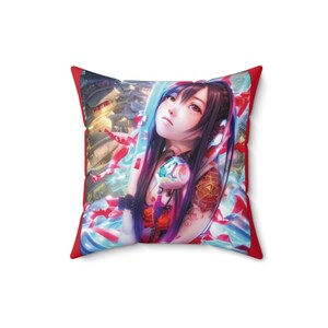Vierkant gesponnen polyester kussen japan futurist / futuristisch Japans gesponnen polyester vierkant kussen
