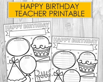 Happy Birthday Teacher Printable | Teacher Birthday Card | Teacher Keepsake | Printable Birthday Gift For Teachers | Instant Download