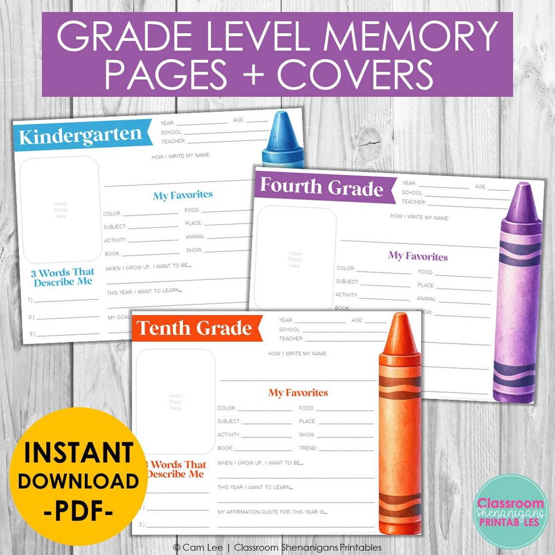 School Memory Box Printable | Kids Keepsake Journal | First Day of ...