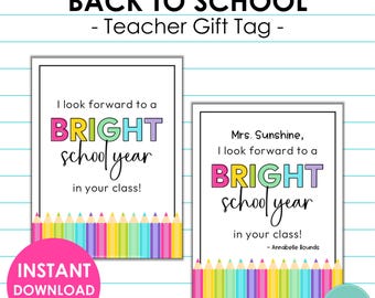 First Day Of School Gift Tag Printable | Back To School Gift Tag for Teachers | Teacher Appreciation Gift Tag | Editable Gift Tags Teachers