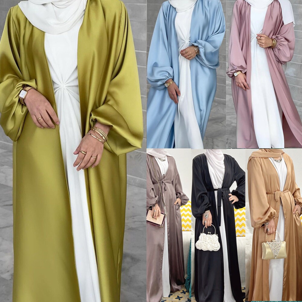 Long Sleeve Bubble Sleeve Summer Colourful Elegant Abaya Dress - Etsy