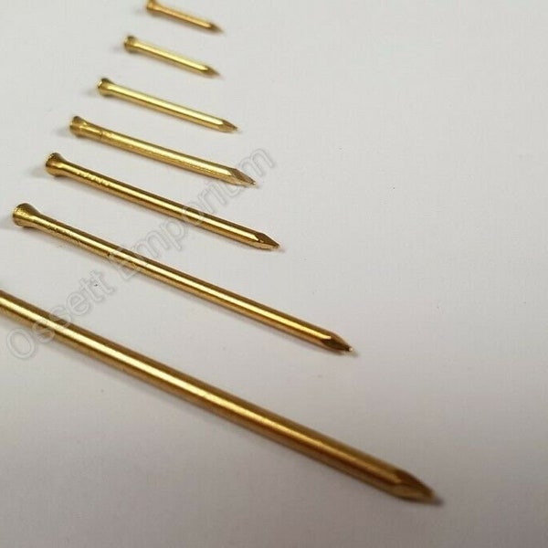 Solid Brass Panel Pins 13mm 15mm 20mm 25mm 30mm 40mm 50mm Choose Quantity free P&P