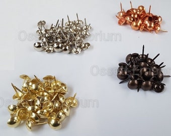 Decorative Upholstery Nails, Tacks, Choice of Pack Size. Brass, Antique, Copper, Nickel