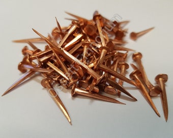 Solid Copper Fine Cut Tacks Large Head Carpet Upholstery Restore Boat Marine Garden - Pack of 50