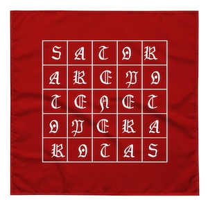 Sator Square Bandana - ancient magic protection spell medieval apotropaic