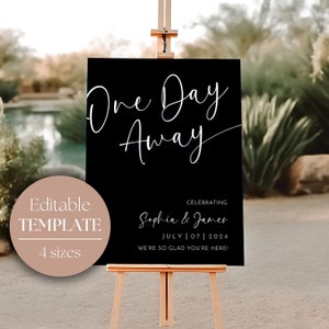 Wedding Signs For The Night Before | Editable Rehearsal Dinner Sign | Printable Wedding Rehearsal Signage | Modern Minimalist Wedding BLAIR