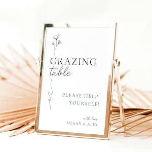 Grazing Table Wedding Sign | Wedding Food Sign | Grazing Table Decor | Event Sign | Wedding Decor | Bridal Shower Food Sign | GRACE