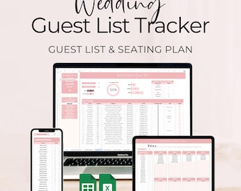 Wedding Guest List Tracker Google Sheets & Excel Spreadsheet, RSVP Tracker, Invitation Tracker, Digital Seating Plan, Instant Download