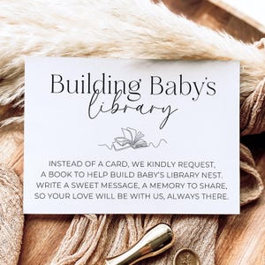 Livres minimalistes modernes pour invitation de baby shower, carte d'insertion imprimable, livres pour demande de bébé, demande de livre pour bibliothèque de bébé, téléchargement immédiat