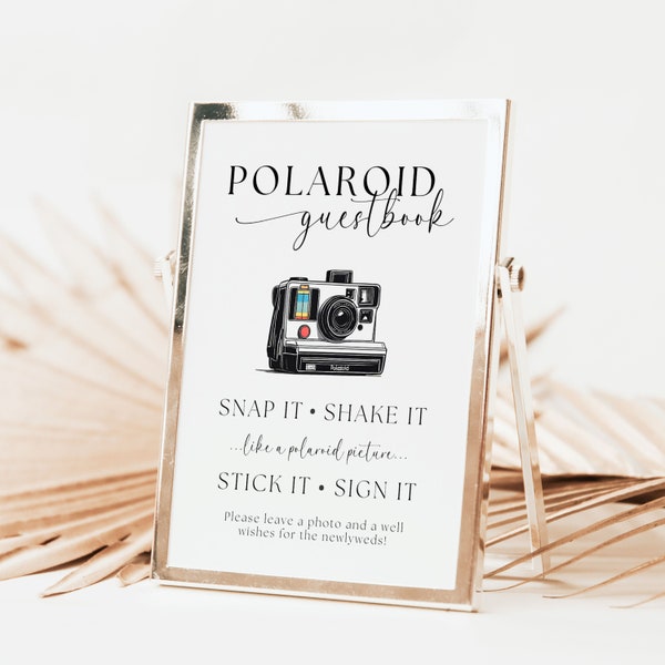 Polaroid Wedding Signage | Photo Guestbook Sign | Polaroid Guestbook | Sign Our Guest Book | Snap It Shake It | Wedding Signs, Wedding Decor