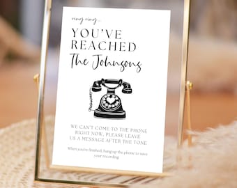 Audio Guestbook Signage, Modern Minimalist Audio Guestbook Sign Leave A Message Audio Guestbook Wedding Sign, Wedding Reception Decor