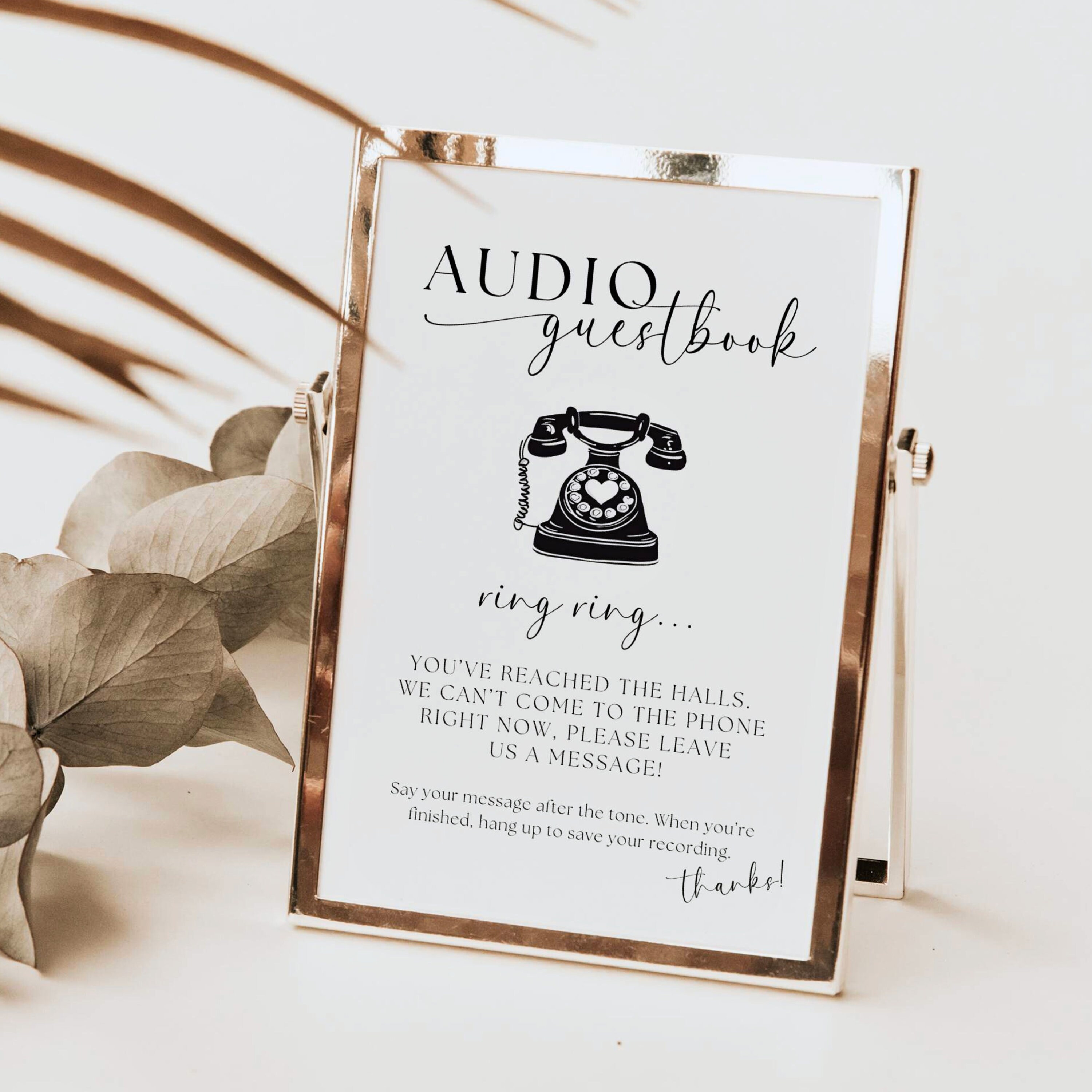 Livre d'or audio personnalisé pour mariage, livre d'or, style vintage, message audio, courrier de type, fête, anniversaires, téléphone  15