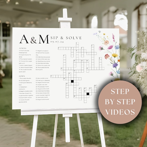 Bridal Shower Crossword Sign Etsy