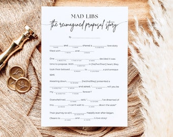 Hochzeit Duschspiele Mad Lib | Moderne Brautpartyspiele | Druckbare Mad Libs mit modernem, minimalistischem Design | Druckbare Spiele