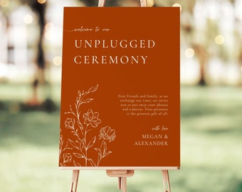 Fall Unplugged Ceremony Sign | Printable Wedding Sign | Welcome To Our Unplugged Wedding Sign | Wedding Ceremony Sign | Wedding Signage