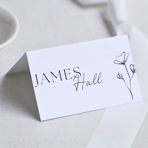 Cartão do lugar do casamento | Assentos de casamento | Cartão de nome moderno dobrado e plano | cartão elegante do lugar | Download instantâneo GRAÇA