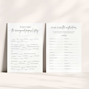Wedding Shower Games Mad Lib | Modern Bridal Shower Games | Printable Mad Libs With Modern Minimalist Design | Printable Games