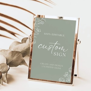 Minimalist Custom Sign Template | Modern Wedding Sign Printable | Customizable Wedding Signage | 5x7 8x10 A5 A4 | Instant Download WILLOW