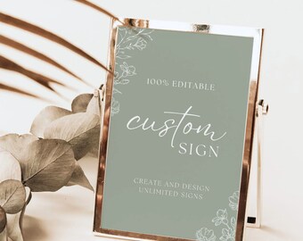 Minimalist Custom Sign Template | Modern Wedding Sign Printable | Customizable Wedding Signage | 5x7 8x10 A5 A4 | Instant Download WILLOW