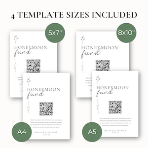Honeymoon Fund QR Code Sign Template | Custom Honeymoon (honeyfund ...
